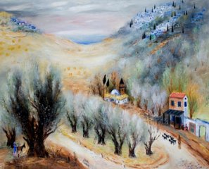 ראובן רובין , הכניסה לצפת , הערכה מוקדמת לציורו של (הגדל)