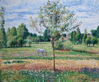 קמיל פיסארו - נוף ארניי עם סוס לבן (הגדל)