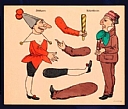 Puppet Show Figures, cut-out page, Germany, 20th c