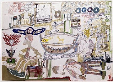 Carlo Zinelli Untitled two sided Mid twentieth cen (הגדל)