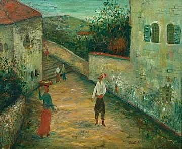 משה קסטל, סצנת רחוב מצפת (הגדל)