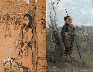 יוסף יזראלס,רועה הכבשים. ז'ול אדלר,מוכרת הפרחים (הגדל)