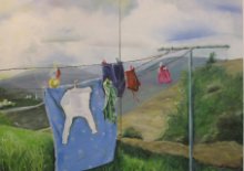 תהילה גולדשטיין-חבלי לידה-אקריליק על בד