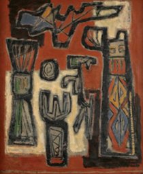 אהרון כהנא, עקידת יצחק, שמן על בד, 1952, אוסף משפחת רבני, ירושלים