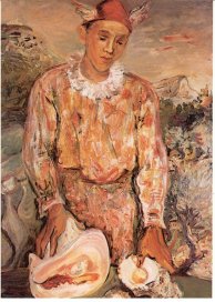 אברהם מינצ'ין  mintchine pierrot, huile sur toile 